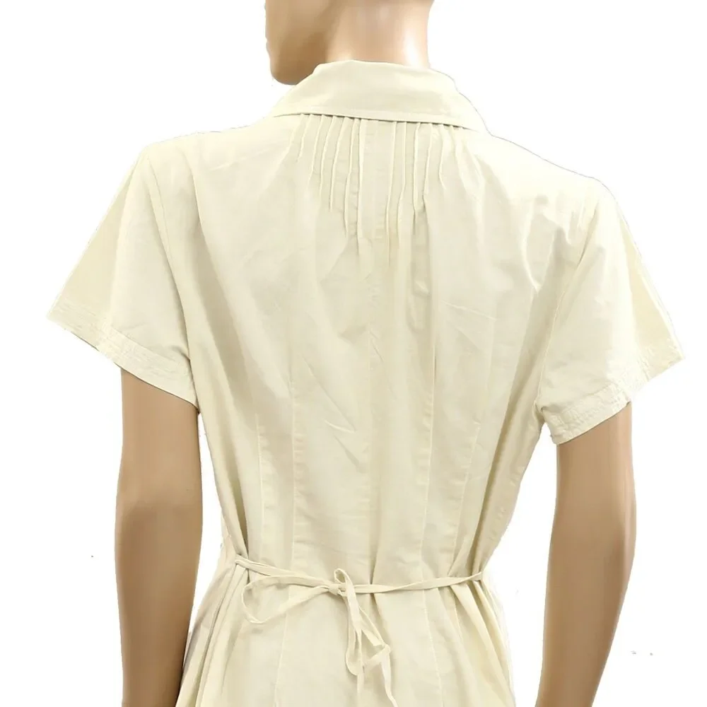 Free People Keep It Crisp Shortall Romper Dress Short Sleeves Cotton XS 285562